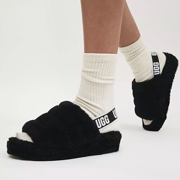 UGG Fluff Yeah Sheepskin Sandals - Picture 1 of 12